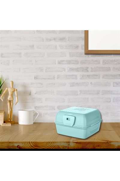 omilife Portable School Picnic Food Container Lunch Box with Fork and Spoon Folded Compartment Lockable Storage Container