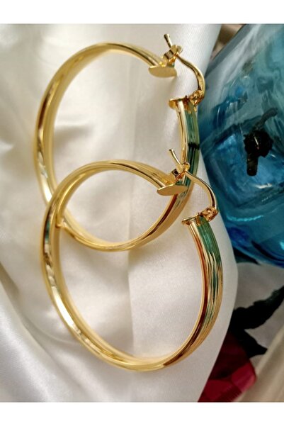 Shisa Jewel Buyuk Çizgili Halka Küpe 6 cm (25)