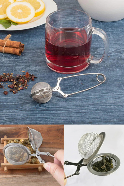 omilife Paslanmaz Çelik Bitki Çayı Demleme Süzgeci Maşalı Çay Süzgeci