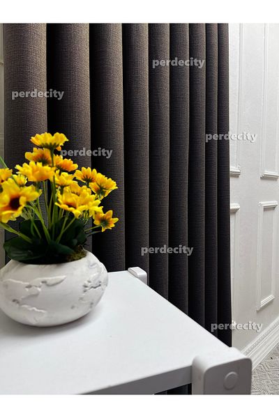 PERDECITY Natural Linen Background Curtain Single Wing (No Pleats) Straight Sewing