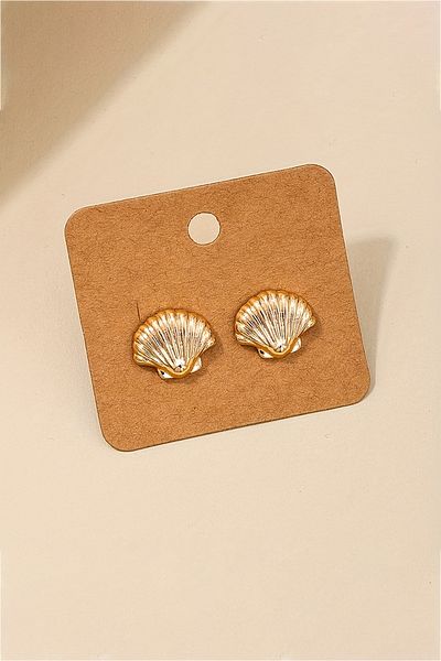 Glaren Minimal Seashell Gold Color Women's Earrings