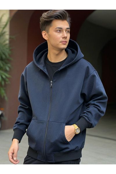 DEEPSENCE Μπουφάν Unisex Navy Blue με κουκούλα