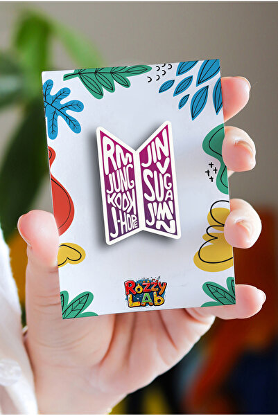 Rozzy Lab BTS No.3 - Rozet - Ahşap - Pin - Broş - Yaka Çanta Aksesuar