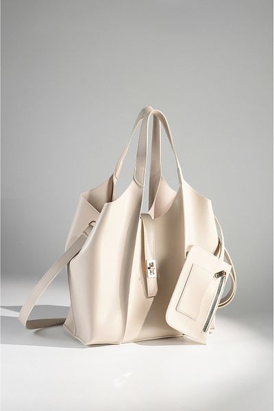 Rimense Women's Cream Long Strap Crossbody Hand and Shoulder Bag
