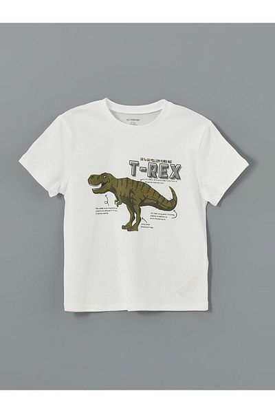 LC Waikiki Lcw Kids Crew Neck Dinosaur Printed Boys T-Shirt