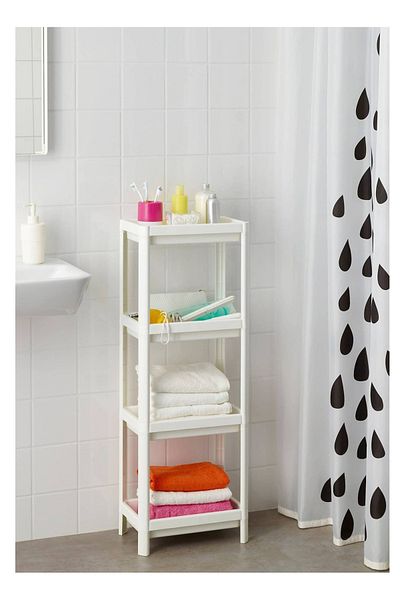 ALMUFARREJ 4 Layer Vesken Shelving Unit Shelf White 36x23x100 cm