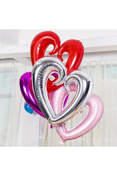 aşkın concept 1 Meter Hollow Heart Foil Balloon - Large Size Model