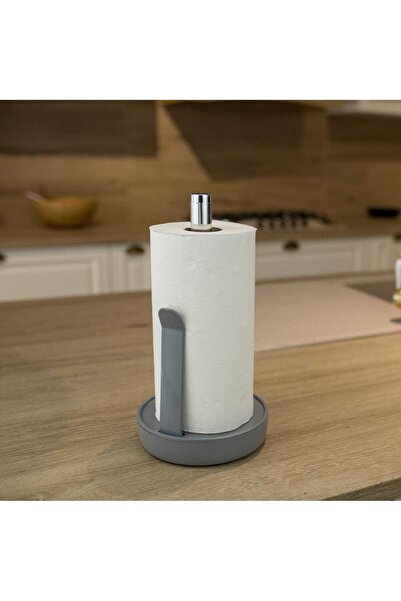 esdekor Gray Aluminum Kitchen Towel Holder - Counter Top, Plastic 1 Piece