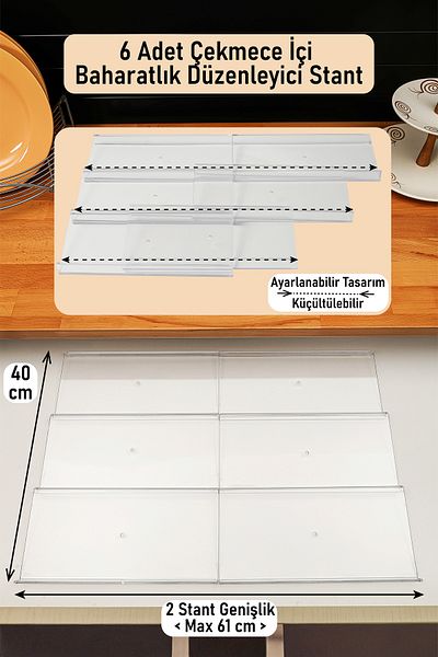 color house Spice Organizer Stand 6 Pieces (Excluding Jars) Z305