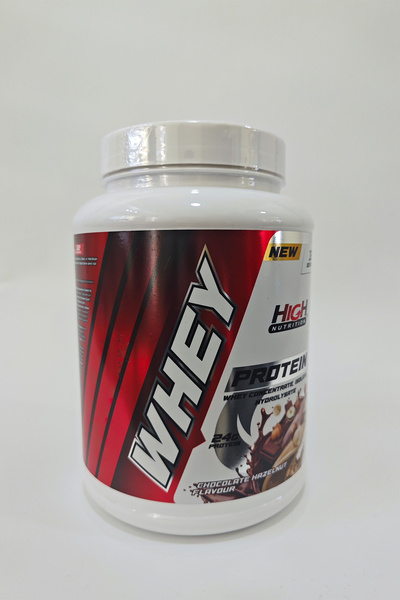 High Nutrition مسحوق بروتين مصل اللبن بنكهة الشوكولاتة والبندق، وزن 960 غرام، يحتوي على 24 غرام بروتين، 32 حصة