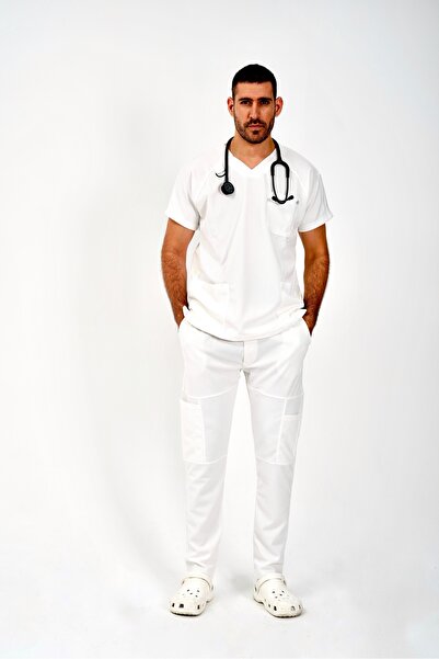 Hit Scrubs Bej Forma Erkek Slim Fit Scrubs