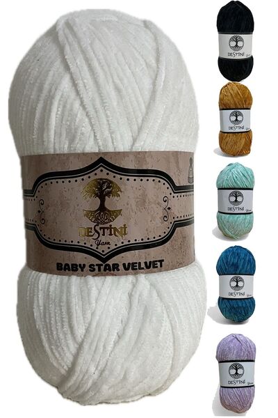destini İnce Kadife İp 100 gr 200 Metre Amigurumi El Örgü İpi Ceket Yelek Battaniye