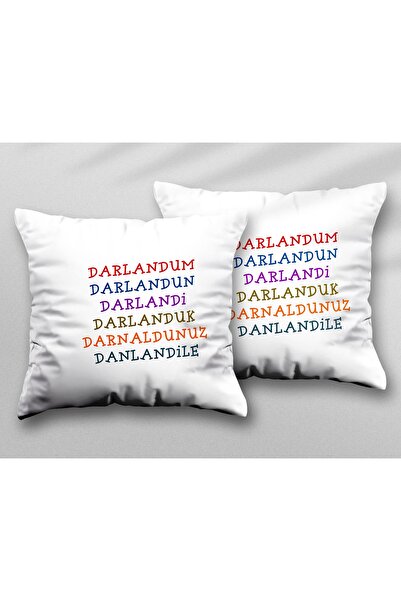 ART HEDİYE Darlandum Darlandun Darlandi Two Pcs Two Side Printed Washable Pil...