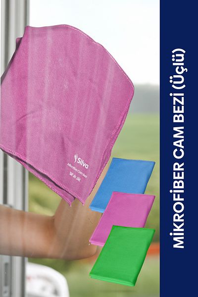 Silva Triple Pack Microfiber Kaca Glass Cloth