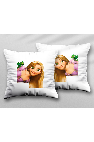 ART HEDİYE Rapunzel Free Png Image Two Pcs Two Side Printed Washable Pillow T...