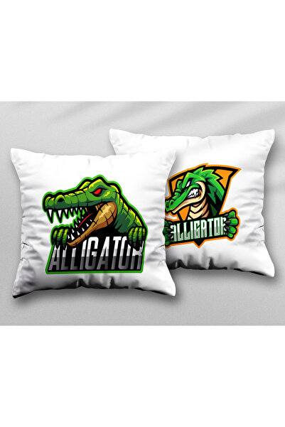 ART HEDİYE Калъфка за възглавница с двустранен щампован алигатор и крокодил B...