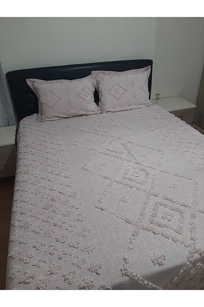 Pınarçeyiz Tasseled Pompom Pique Double Set 3 Pieces