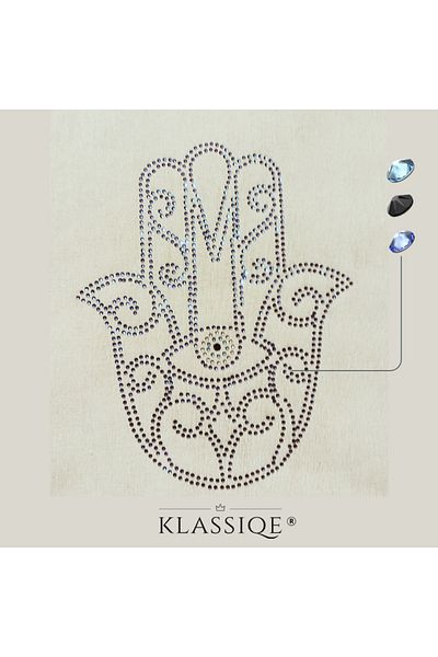 Klassiqe Crystal Stone Cloth Bag - 35X40 cm Fatima's Hand Pattern