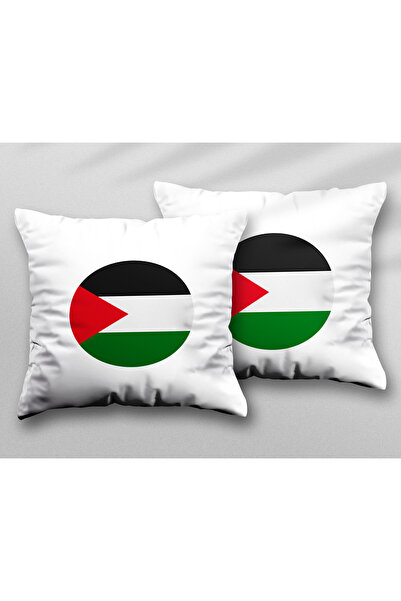 ART HEDİYE Palestine Flag Two Pcs Two Sides Printed Washable Pillow Throw Pil...