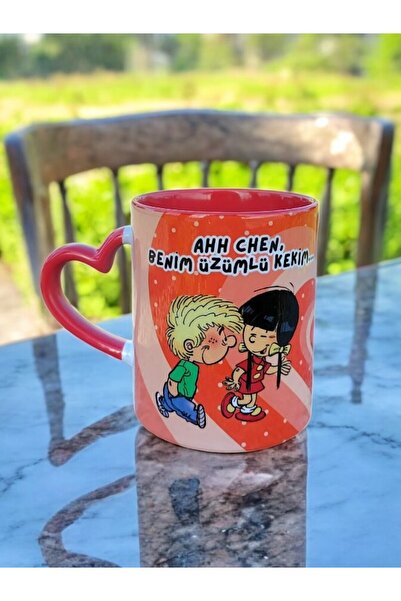 mug shop Cedric ve Chan Kalp Kulplu Sevgililer Günü Hediyelik Çay-Kahve Kupa ...