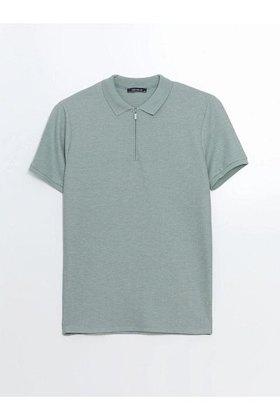 LC Waikiki Ανδρικό μπλουζάκι με κοντό μανίκι SOUTHBLUE πράσινο γιακά πόλο