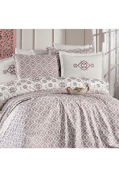 KÜBRAHOME'S Merlin 9 Piece Embroidered Bridal Set - Purple