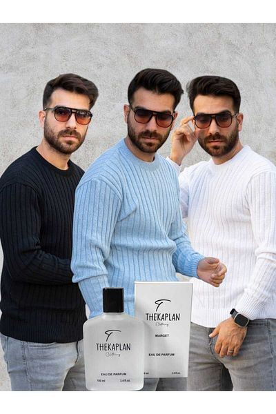 Gameyal Unisex 3-Piece Crew Neck Knitwear Sweater with Perfume Gift