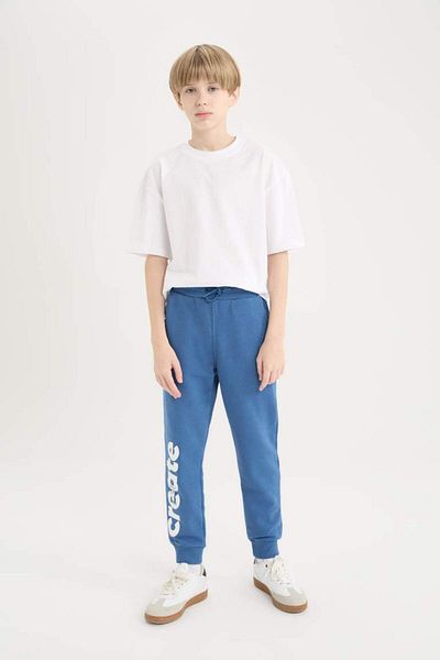 DeFacto New Season Boy's Printed Sweatpants with Elastic Waist and Pockets