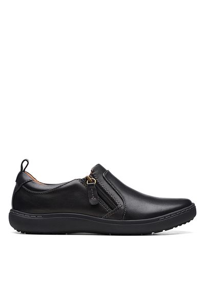 CLARKS Nalle Lilac Black Leather CASUAL WOMEN SHOES
