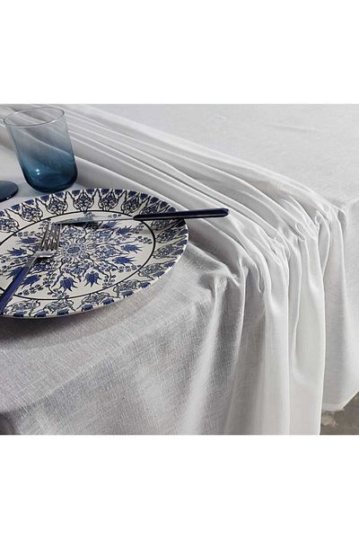 PİKKO HOME Fine Soft Fiber Linen Ecru Table Cloth(K)