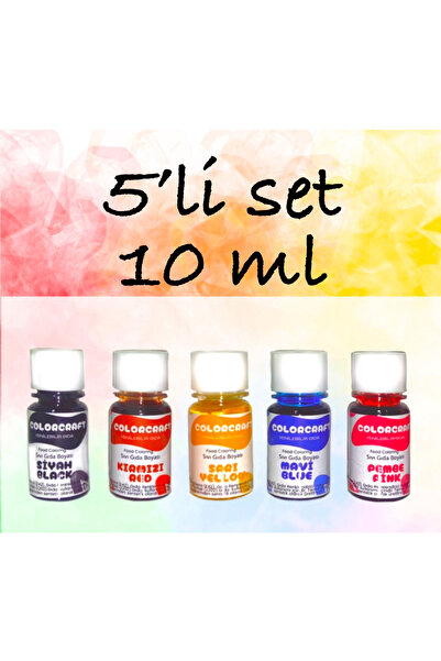 Demirpasta Pasta çikolata sıvı gıda boyası 10 ml 5 li set