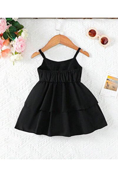 INDRESS Kız Bebek Siyah Renk Fiyonklu Elbise