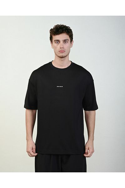 İLKCET MODA Ανδρικό μπλουζάκι Oversize με στάμπα μπροστά