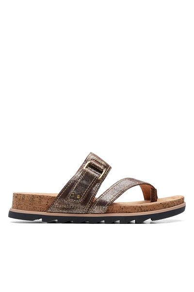 CLARKS Yacht Beach Bronze Metallic CASUAL WOMEN SANDALS