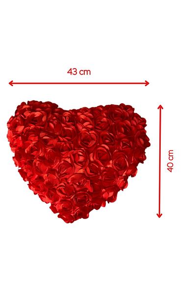ViZKA Rose Heart Pillow, Gift for Lover Red Heart Special Pillow, 14 February Valentine's Day