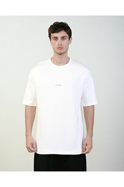 İLKCET MODA Ανδρικό μπλουζάκι Oversize με στάμπα μπροστά