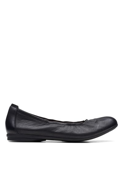 CLARKS Rena Hop Black Leather CASUAL WOMEN SHOES