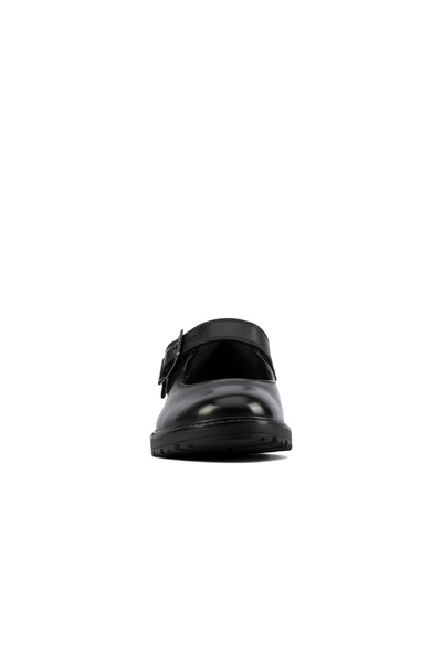 CLARKS Loxham Walk Y Black Leather SHOES TEEN GIRLS