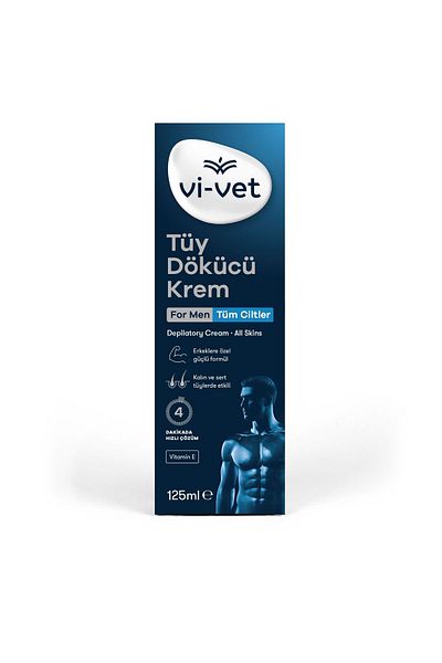 Vi-vet Men's Cream Hair Remover - 125ml X3 Pieces, New Packaging Vi Vet Formen