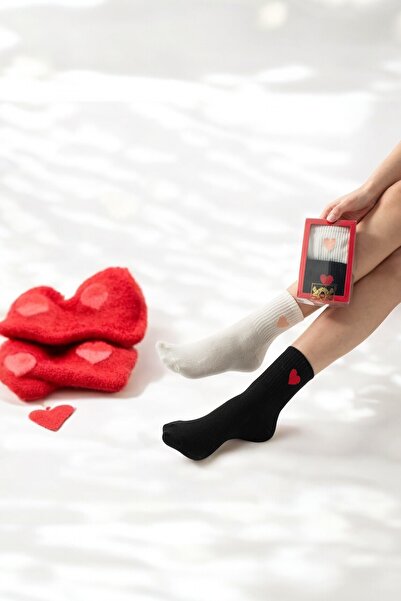 TGSocks 2 Pack Valentine's Day Socks with Hearts