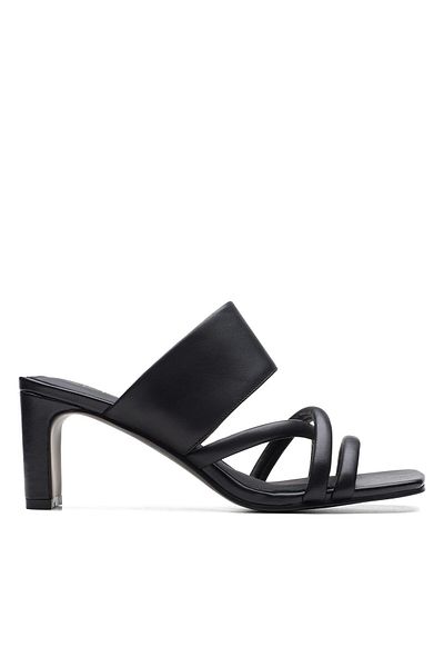 CLARKS Seren65 Mule Black Leather FORMAL WOMEN SANDALS