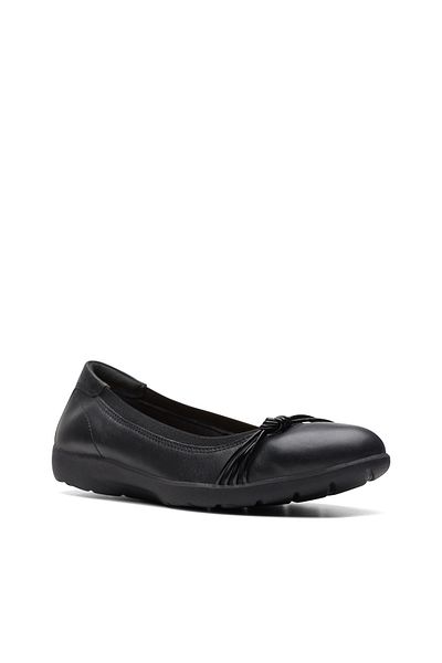 CLARKS Meadow Rae Black Leather CASUAL WOMEN SHOES