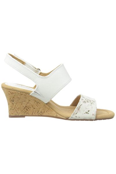 CLARKS Kyarra Faye White Leather CASUAL WOMEN SANDALS