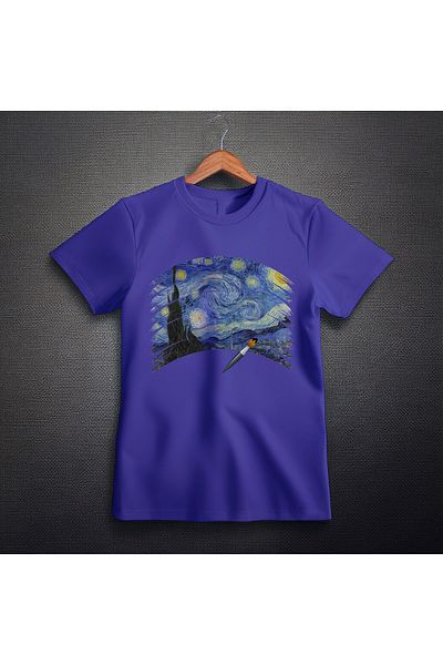 Ozzy Μπλουζάκι Unisex Starry Night Pattern 3 με ψηφιακή εκτύπωση