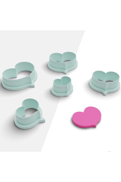 flament aşk Chubby Heart Shaped Polymer Clay Mold, Ornament Mold, Jewelry Mold, Cookie Mold, 1198