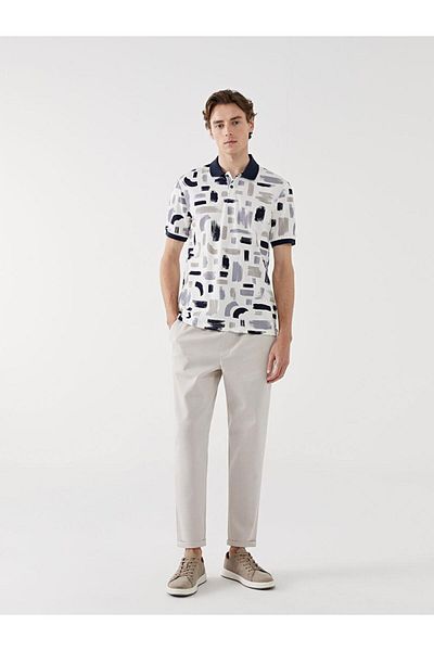 LC Waikiki Ανδρικό μπλουζάκι LCW Vision Polo με κοντό μανίκι Pique με σχέδιο