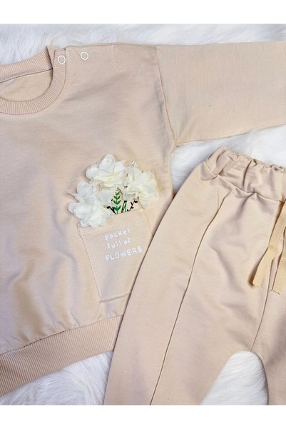 Yollo Kids Baby Girl Floral Detailed Bottom-Top Set