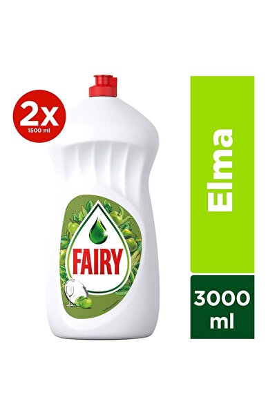 Fairy 3000 ml Sıvı Bulaşık Deterjanı Temiz ve Ferah Elma Kokulu 1500 ml x 2