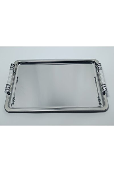 PARILTI HOME COLLECTİON صينية تقديم تقديم من الفولاذ المقاوم للصدأ بمقبض