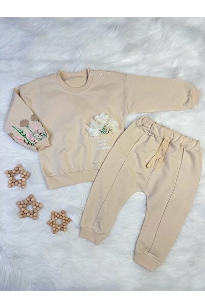 Yollo Kids طقم علوي سفلي مزين بالزهور للفتيات الصغيرات